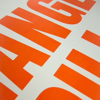 ORANGE PILL (ORANGE), SIEBDRUCK, HANDMADE