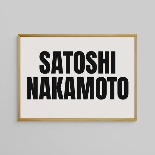 SATOSHI NAKAMOTO (BLACK), SIEBDRUCK, HANDMADE