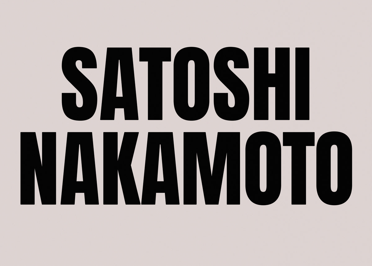 SATOSHI NAKAMOTO (BLACK), SIEBDRUCK, HANDMADE