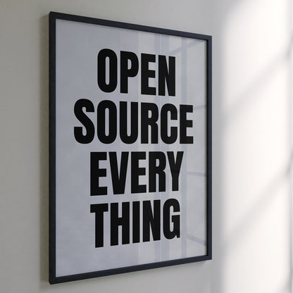 OPEN SOURCE EVERY THING (BLACK), SIEBDRUCK, HANDMADE