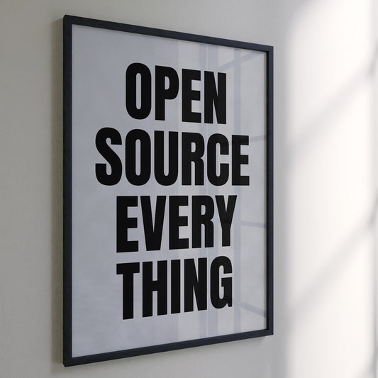 OPEN SOURCE EVERY THING (BLACK), SIEBDRUCK, HANDMADE