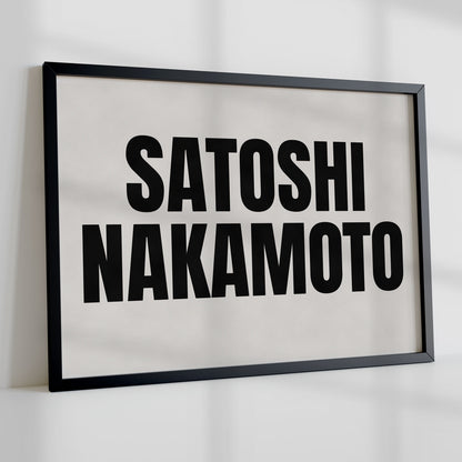 SATOSHI NAKAMOTO (BLACK), SIEBDRUCK, HANDMADE