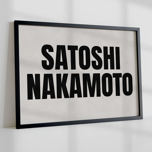 SATOSHI NAKAMOTO (BLACK), SIEBDRUCK, HANDMADE